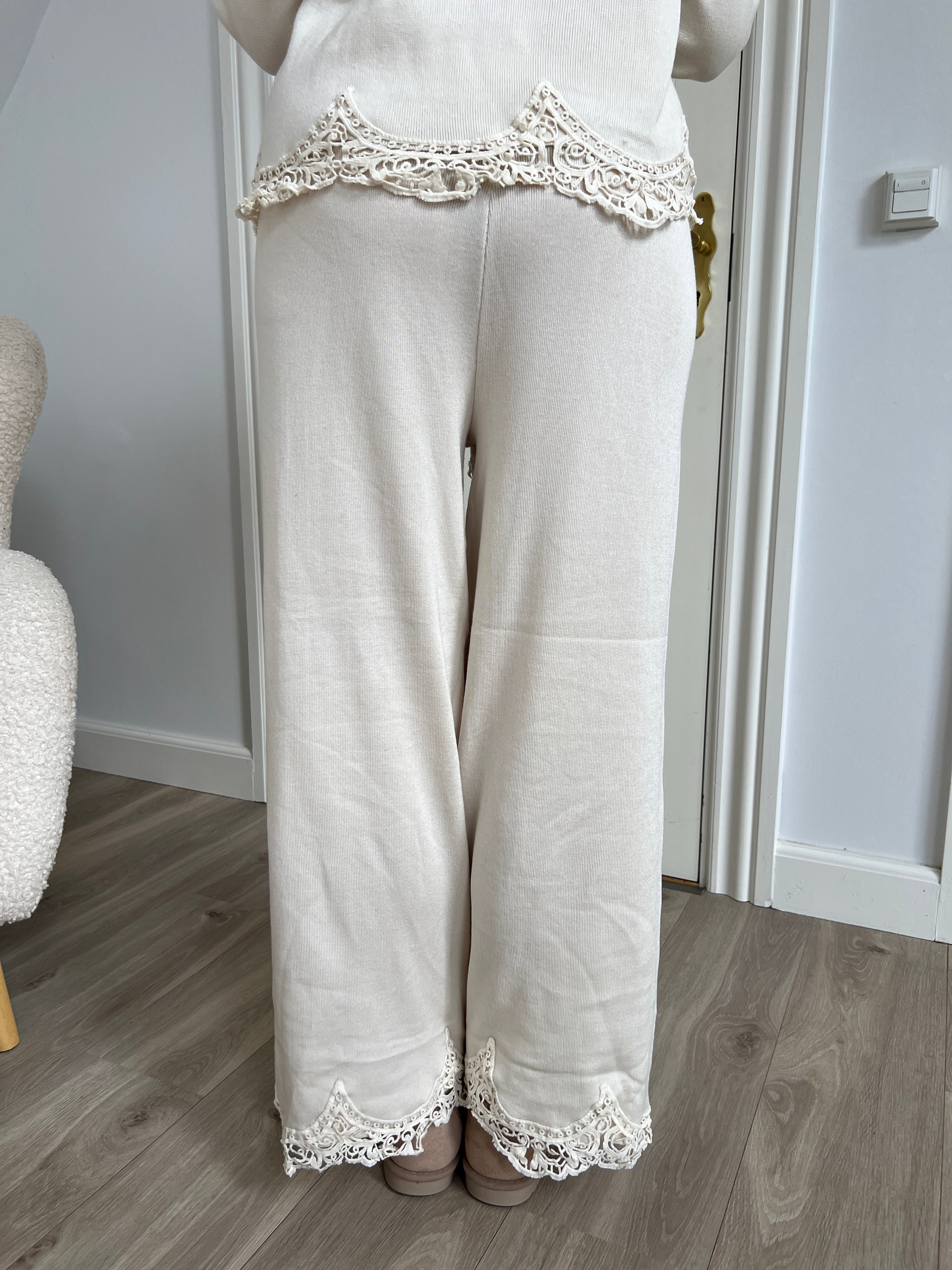 May beige knit pants - Åberg Copenhagen