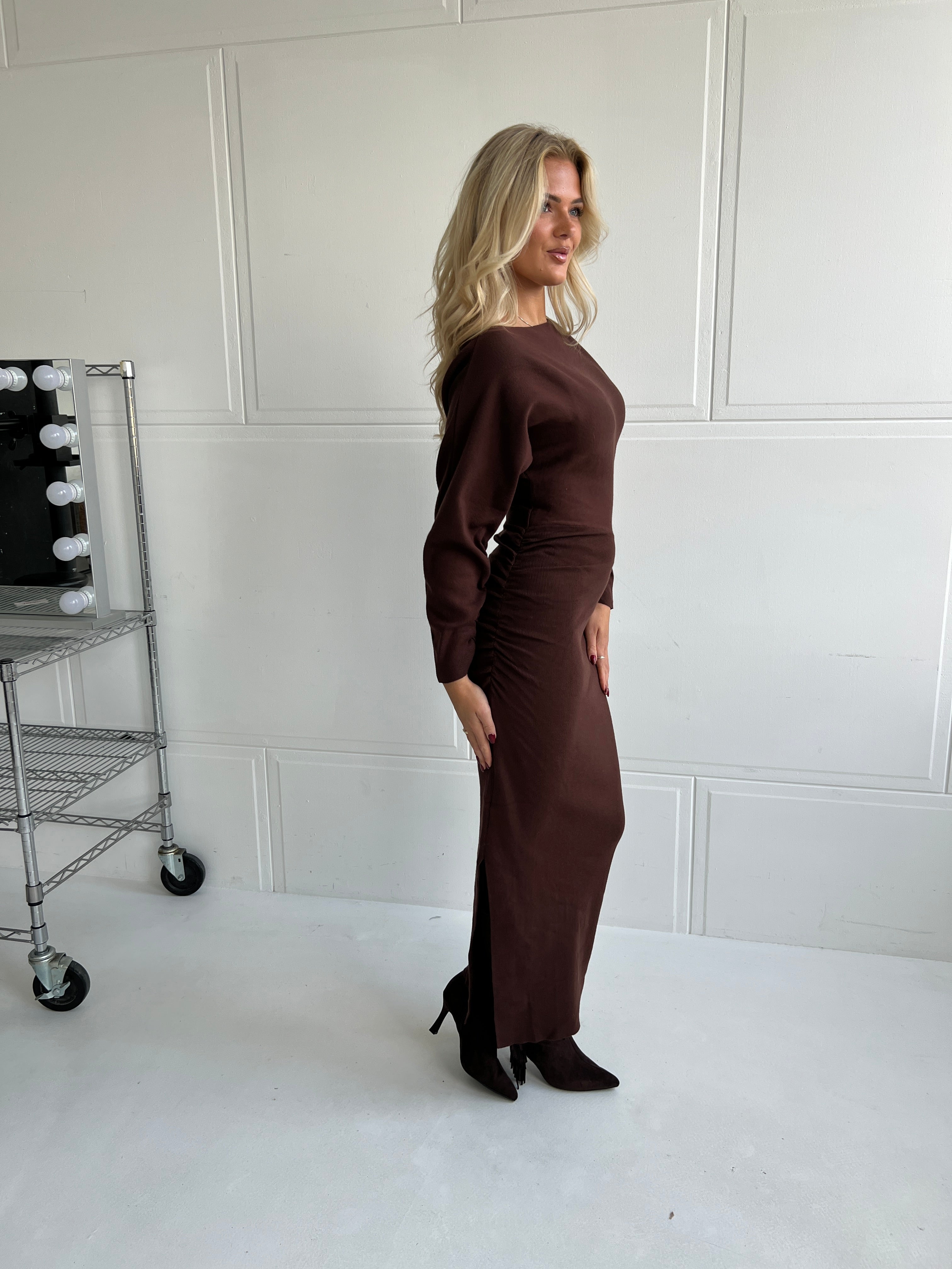 Copperose darkbrown knit dress