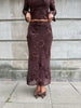 Flam brown flower skirt