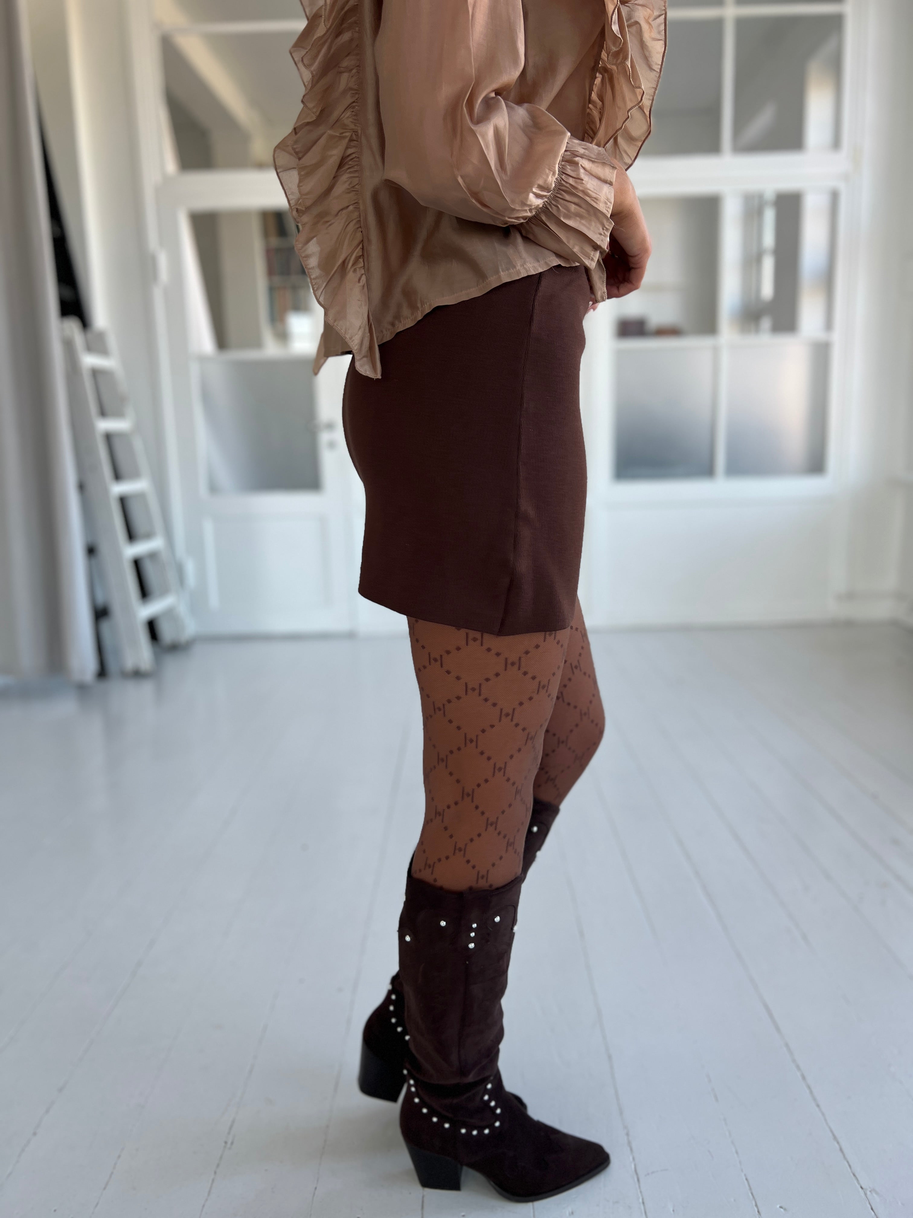 By Elsa dark brown skirt