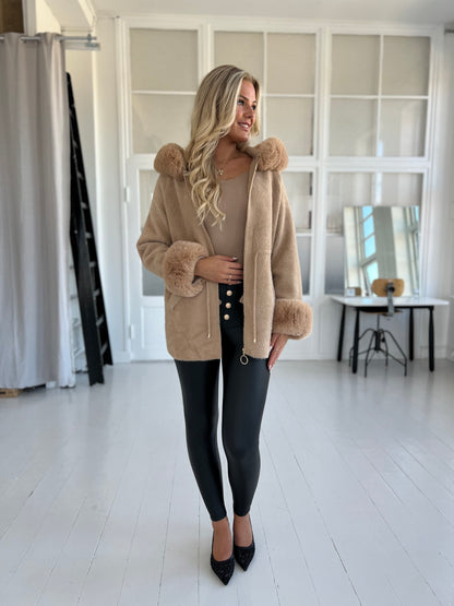 Azaka taupe faux fur (6219)