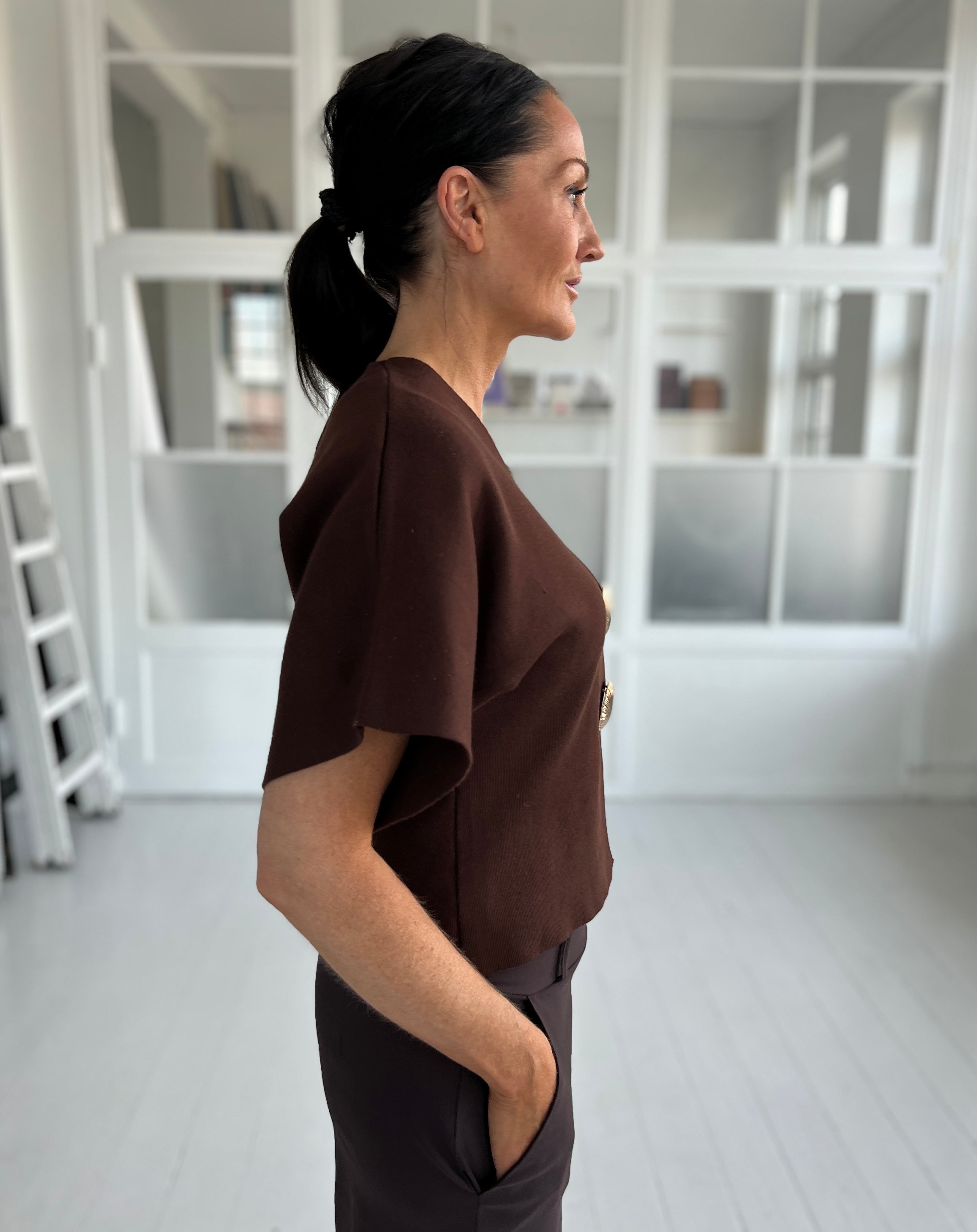 By Elsa dark brown vest