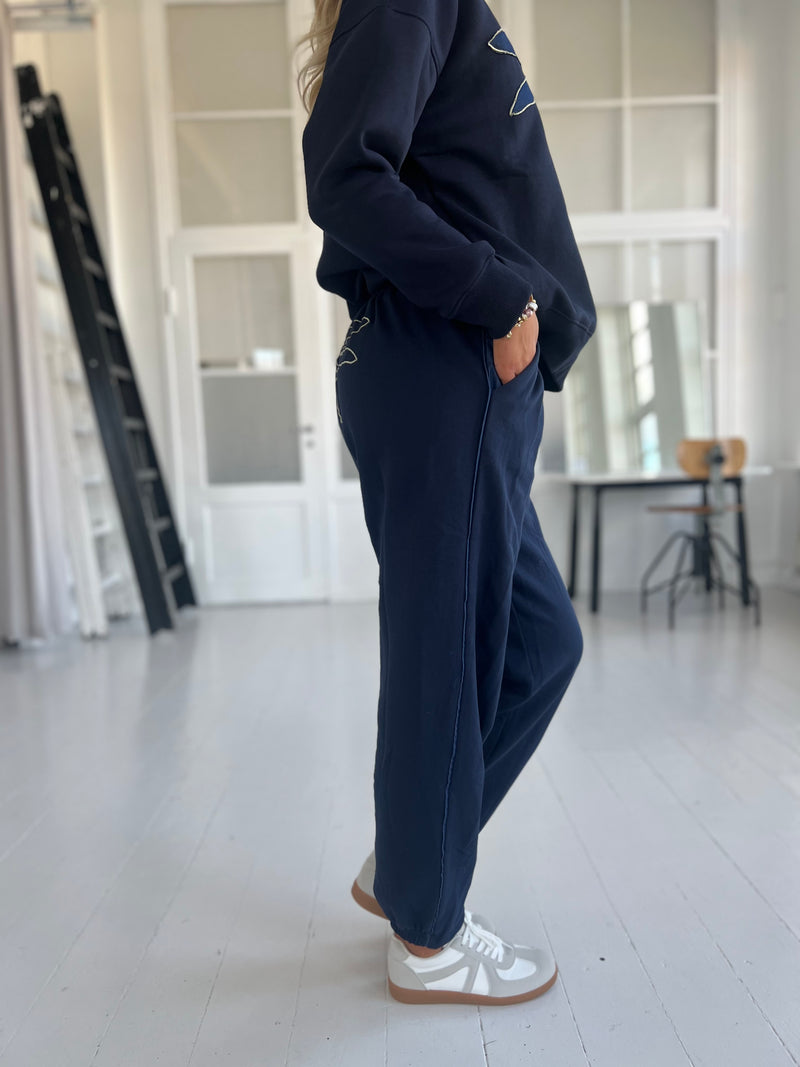 Gaspar Fiji sweatpants blue (7913)-bukser-Aaberg Copenhagen