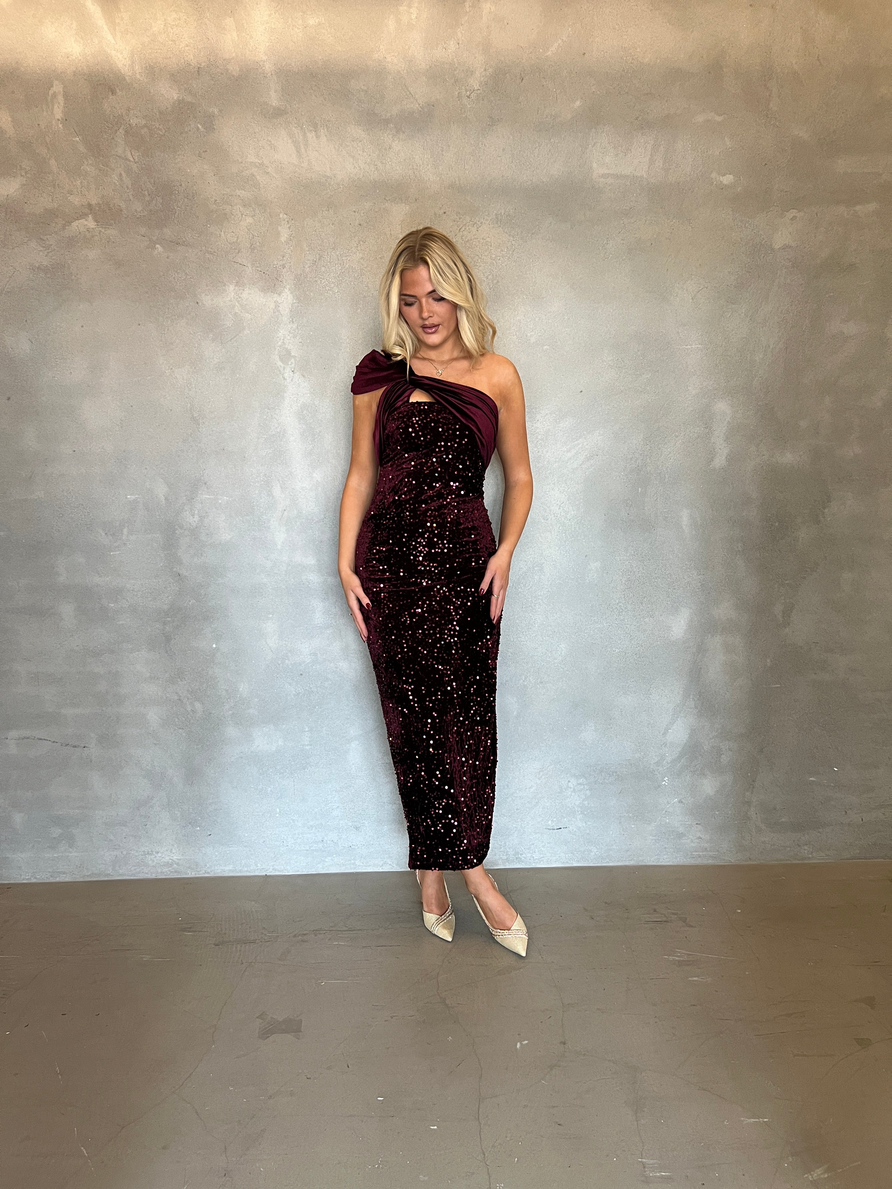 Copperose burgundy dress