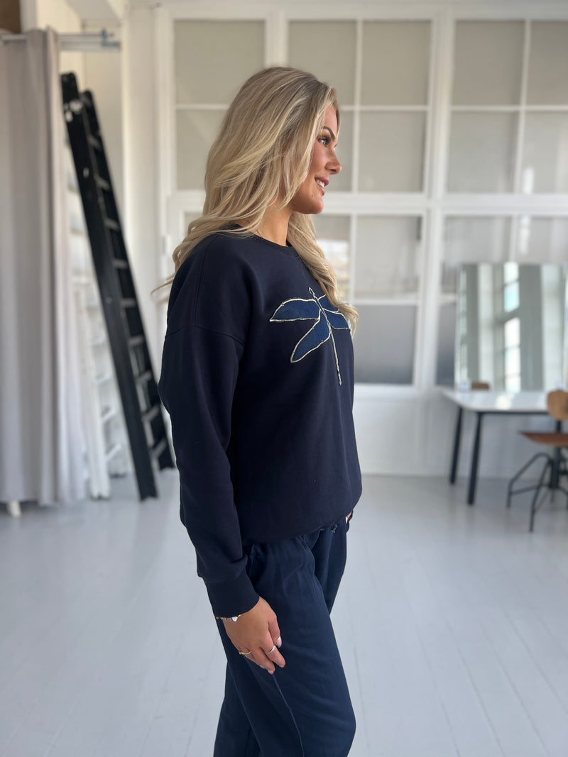 Gaspar roma navy sweatshirt (7323)-bluse-Aaberg Copenhagen