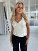 Azaka beige sequin top