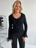 Flam romantic lace black blouse