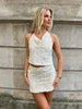 Azaka beige sequin top