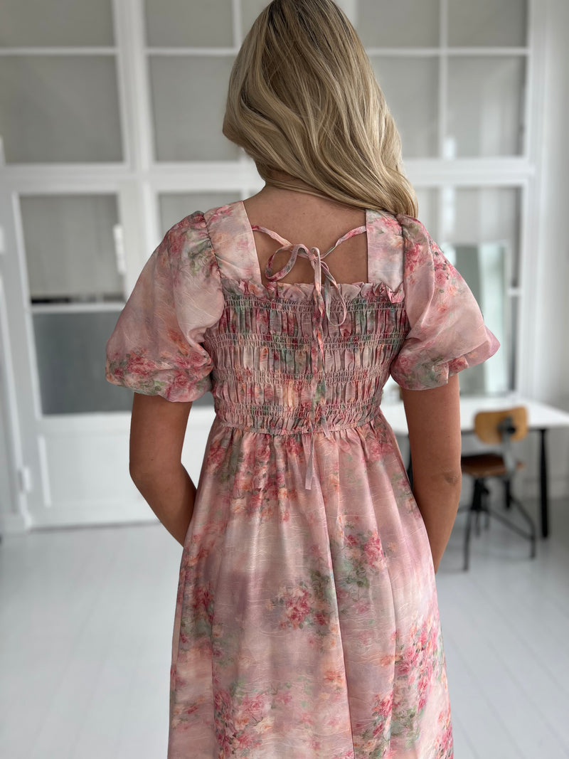 Maya peach flower dress (5417)