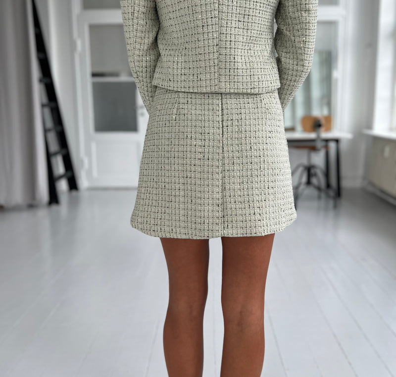 Copperose green tweed skirt (1527)-nederdel-Åberg CPH-Åberg Copenhagen DK