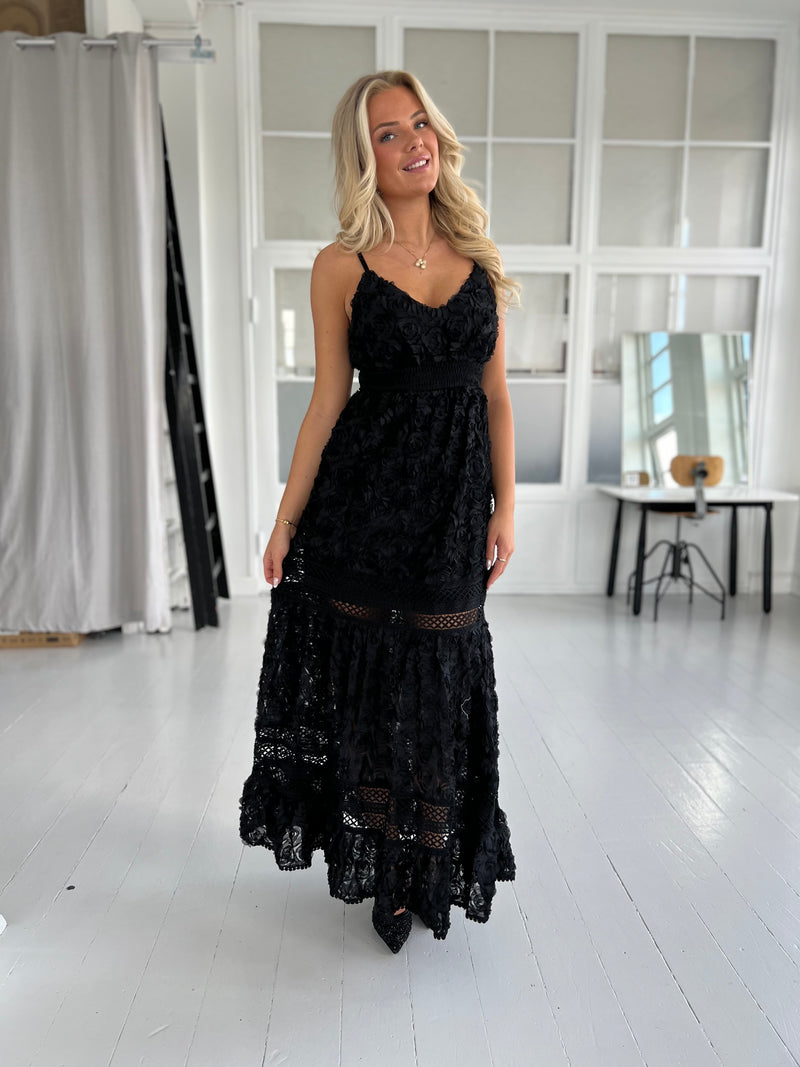 Flam black lace dress (8528)-kjole-Aaberg Copenhagen