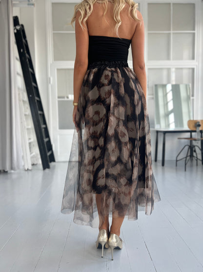 Rose W sort leopard tulle skirt