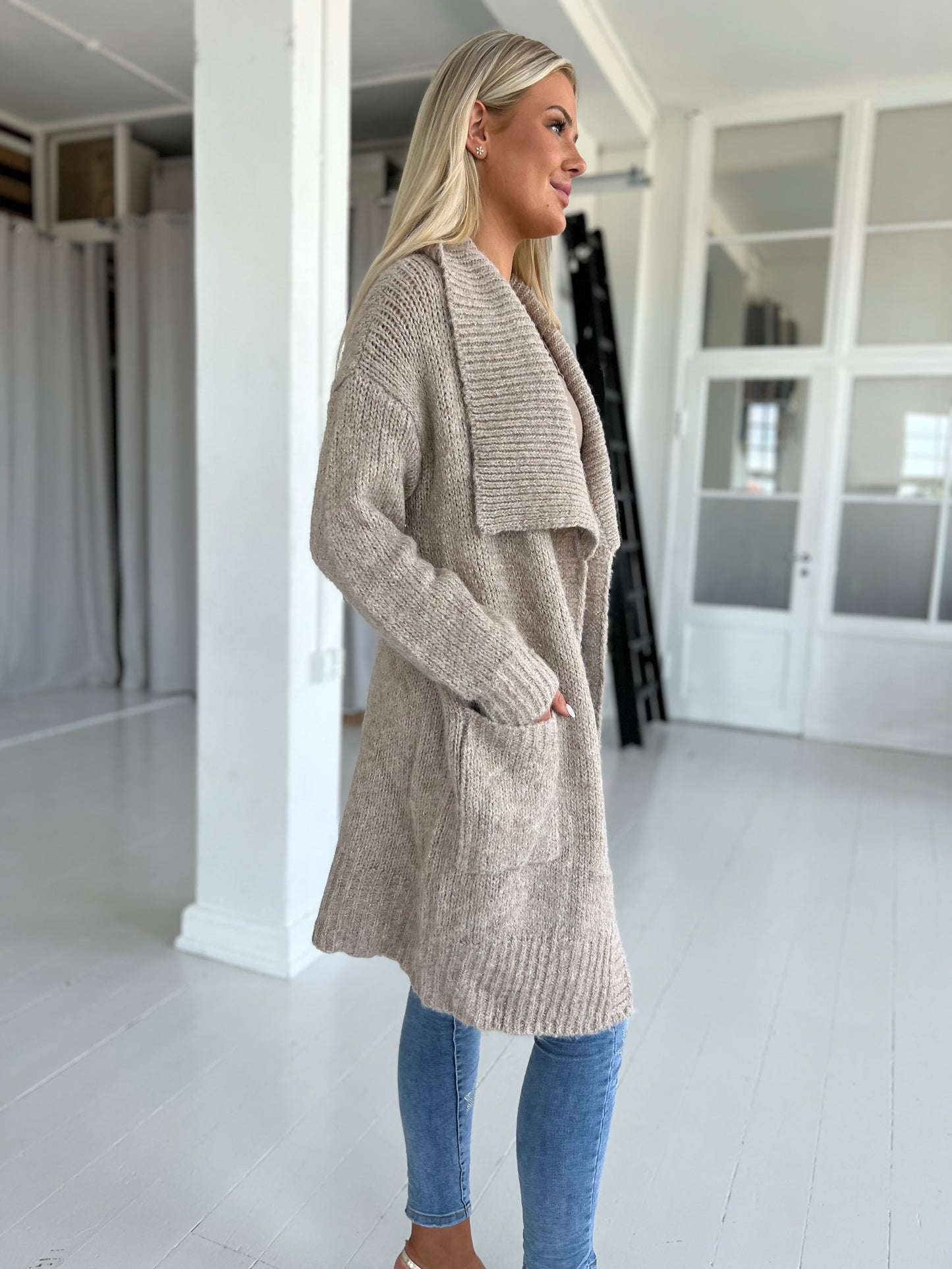 Miss Charm taupe cardigan (5857)