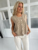 Azaka taupe dot vest