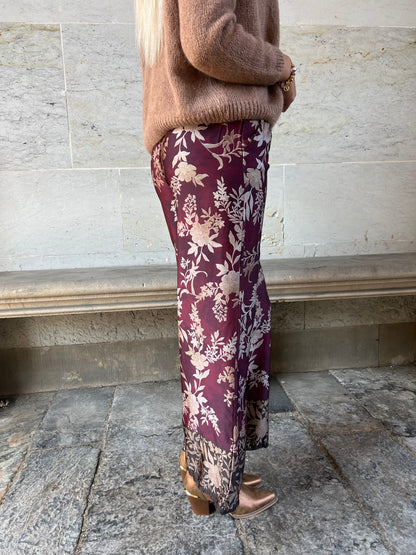 Bellice bordeaux satin pants