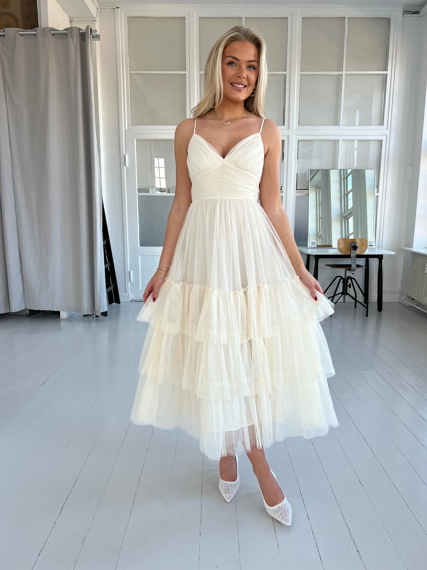 Lily McBee cream tulle dress (6573)