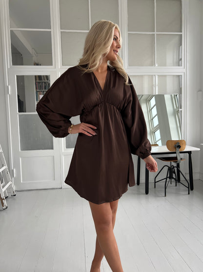 Copperose short satin dress (9028)