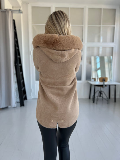 Azaka taupe faux fur (6219)