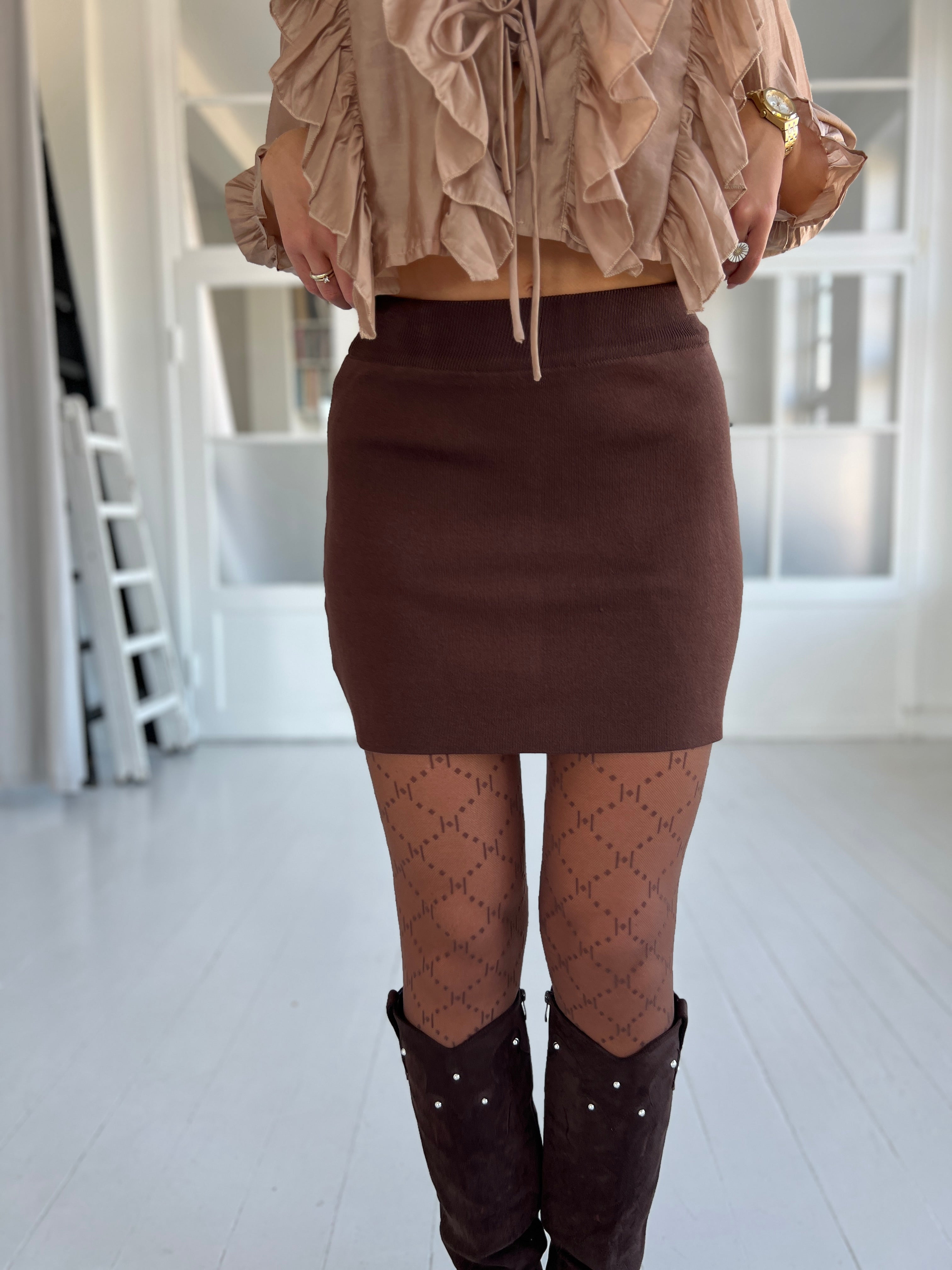 By Elsa dark brown skirt