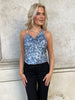 Azaka light blue sequin top