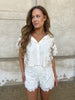 Elli lace flower beige shirt