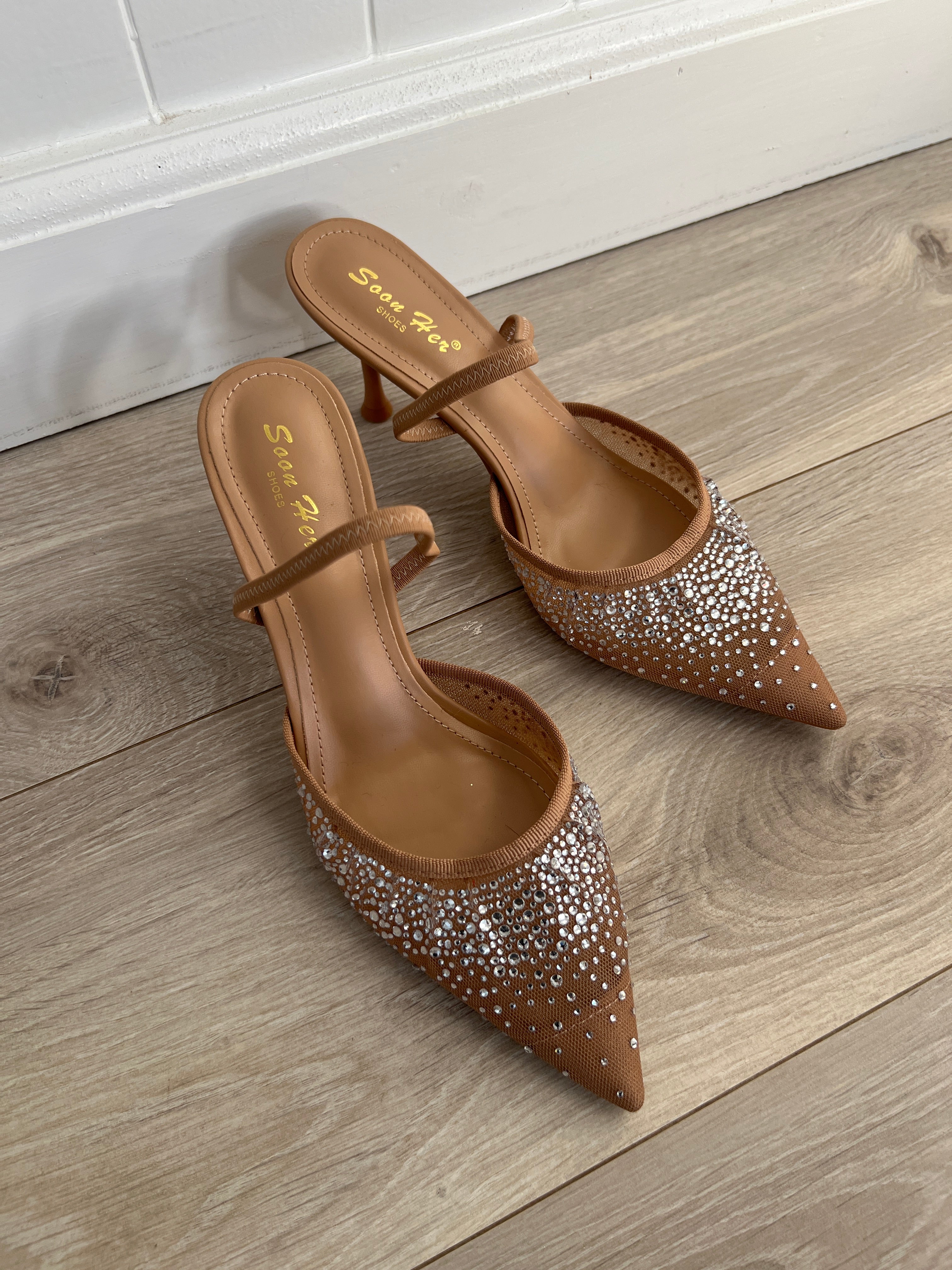 Divine beige slingback heel