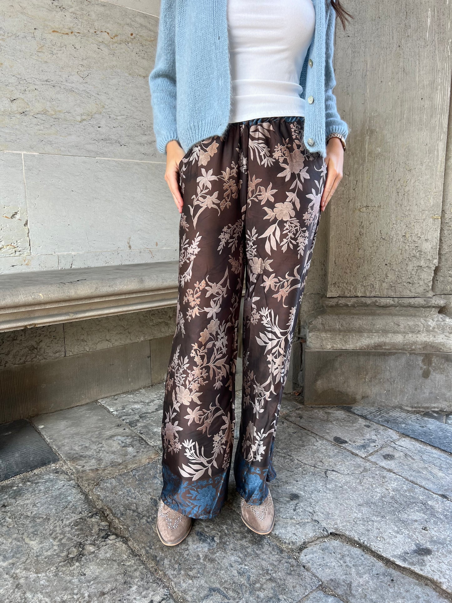 Bellice brown satin pants