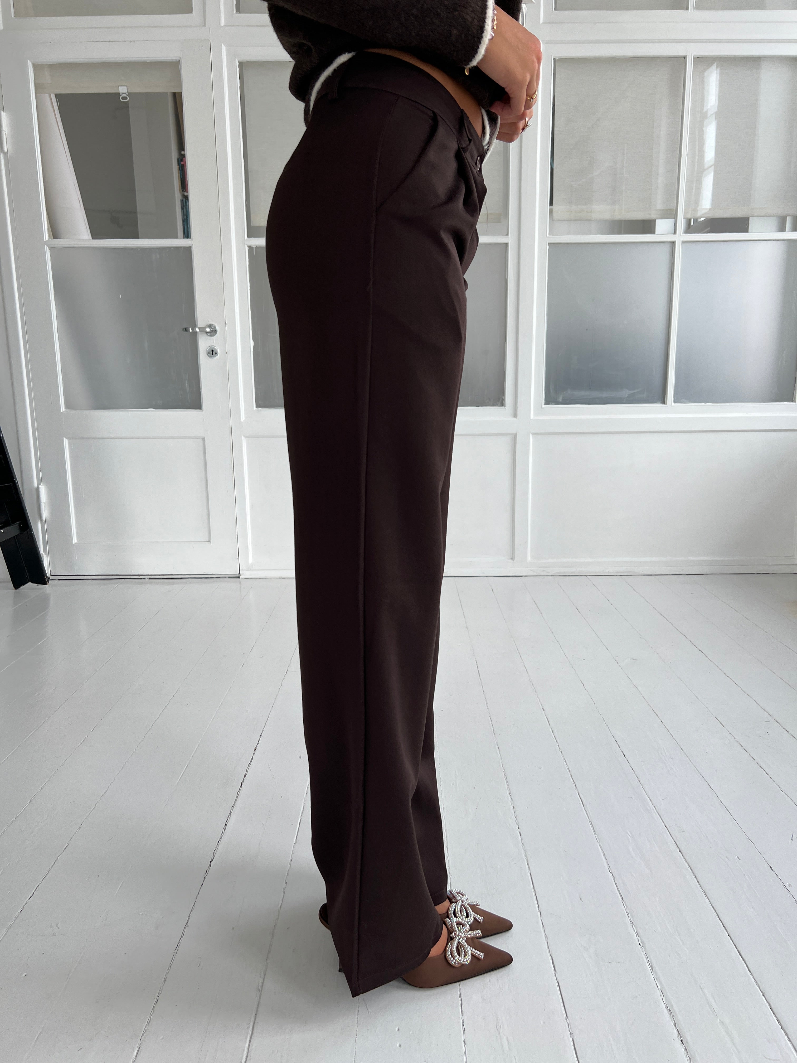 Eight Luxe Brown trousers Long - Åberg Copenhagen
