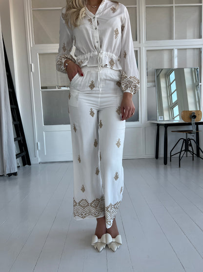 Exquiss White/gold pants (556)