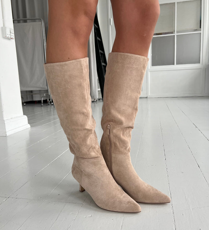 Belle Beige heel boot (7002)