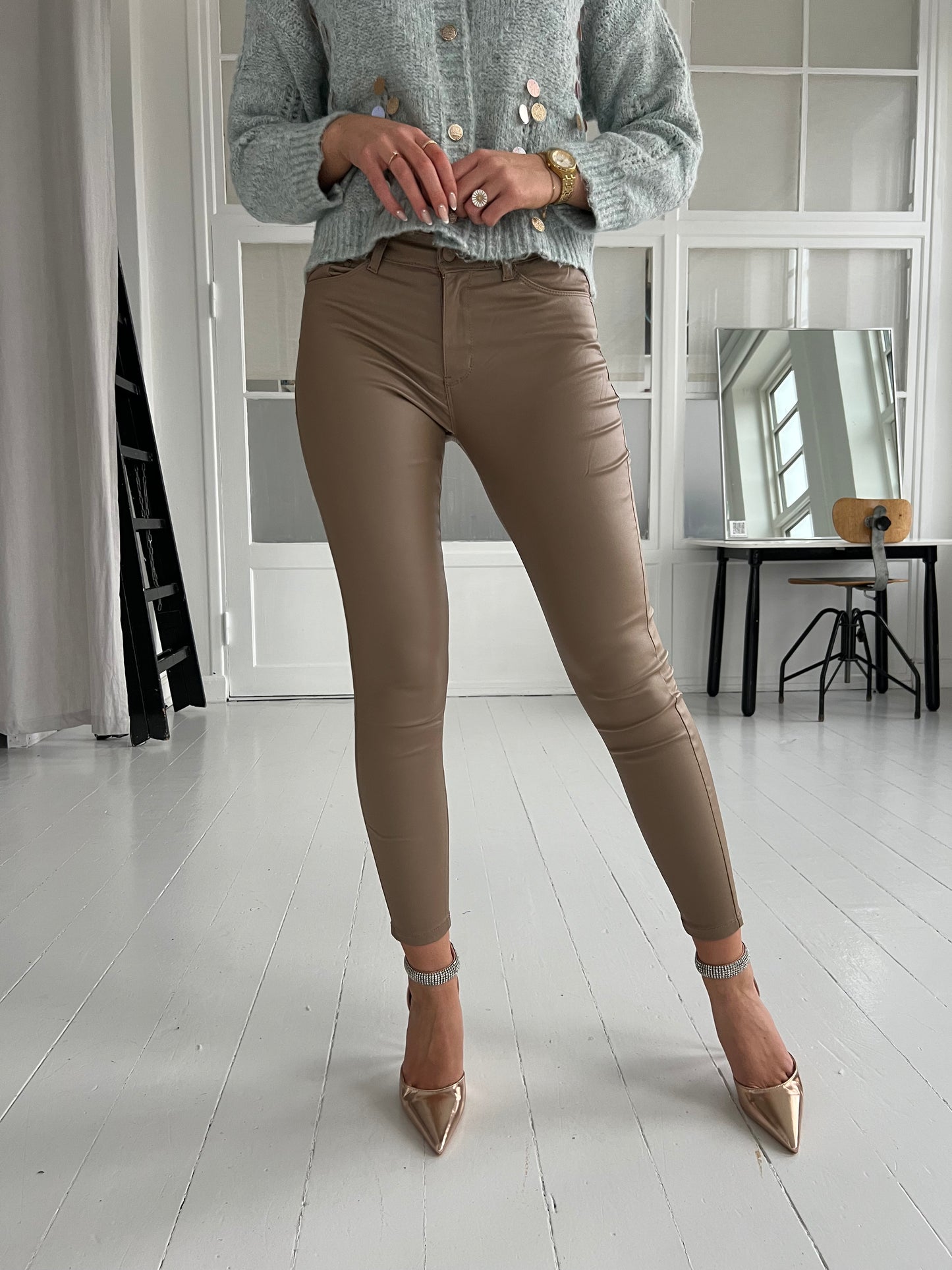 Ana & Lucy taupe push up pants (6826)