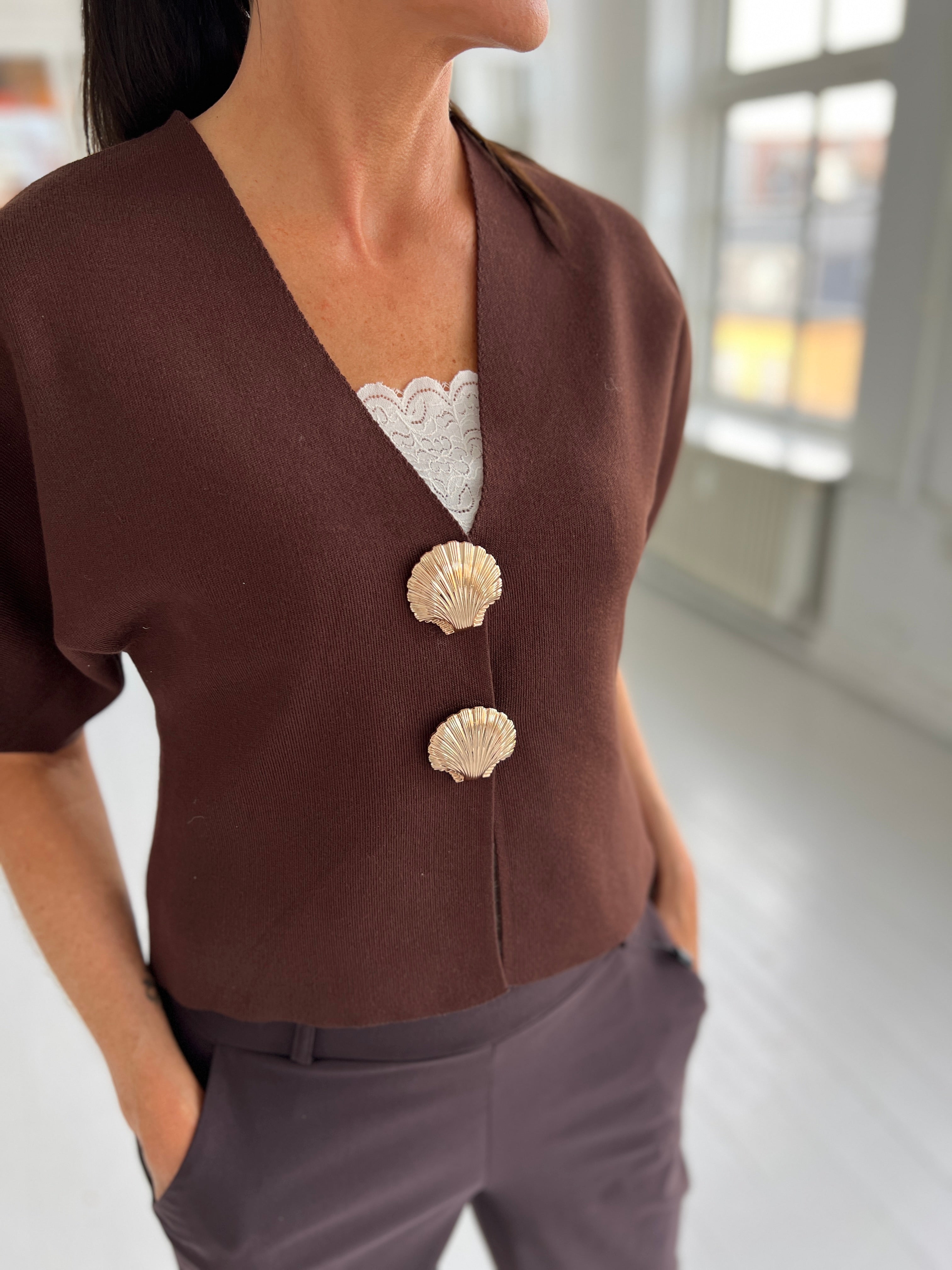 By Elsa dark brown vest