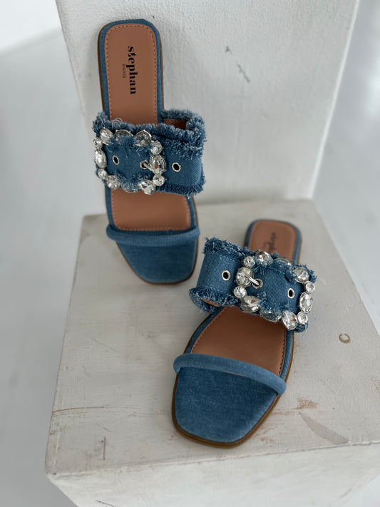 Stephan blue crystal sandal