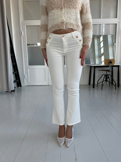 Redial White Flare Jeans (7323)