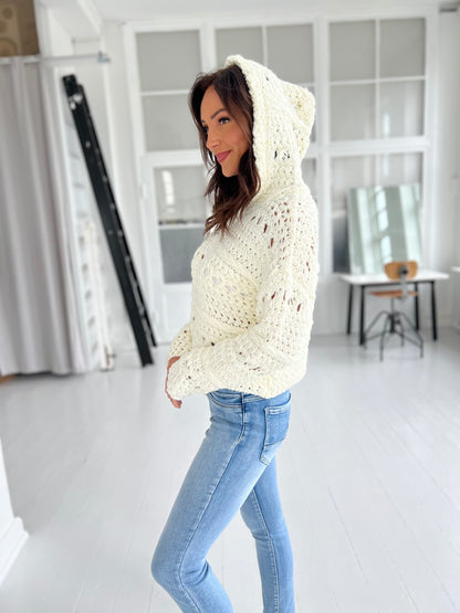 Golden Days creme knit hoodie (0052)