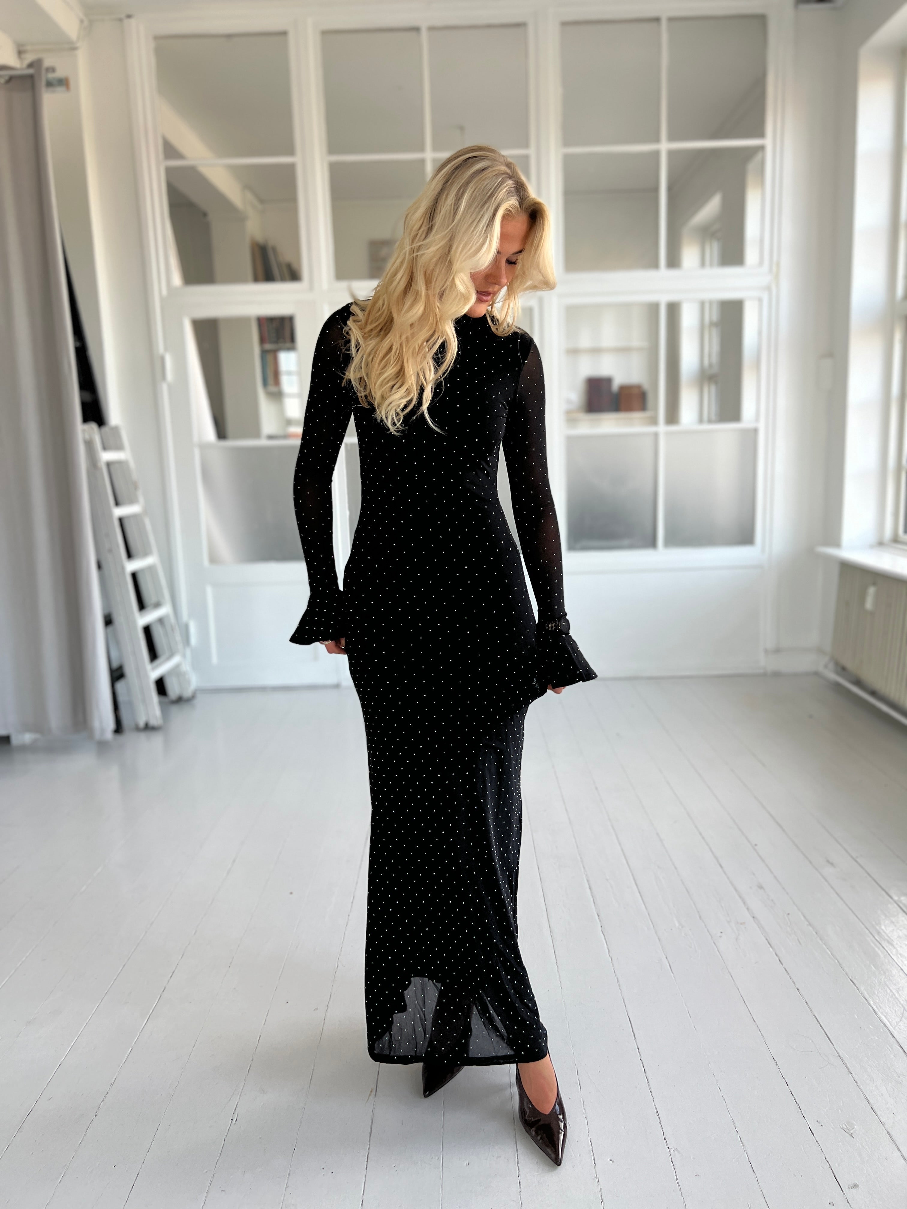 Eight luxe open back rhinestone dress