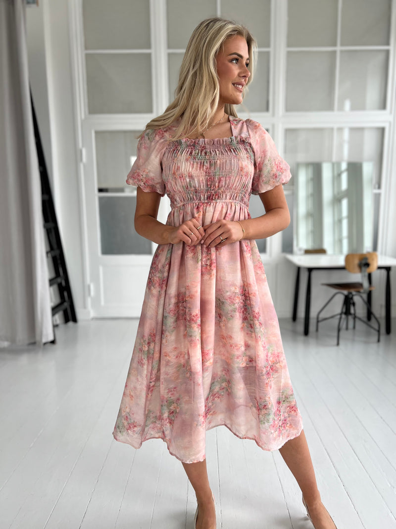 Maya peach flower dress (5417)