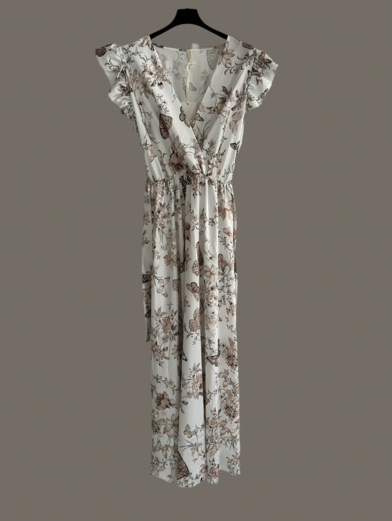 Aaberg Exclusive beige butterfly dress fra webshoppen Aaberg Copenhagen