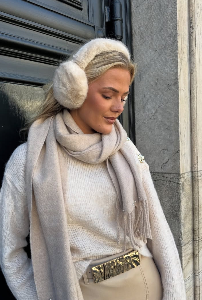 Evie beige ørevarmer