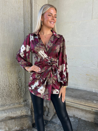 Bella bordeaux blouse