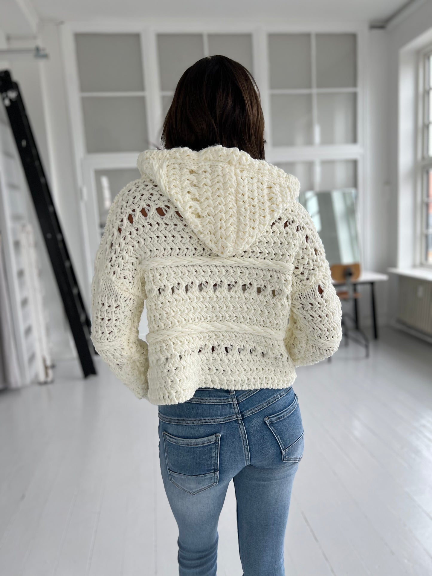 Golden Days creme knit hoodie (0052)