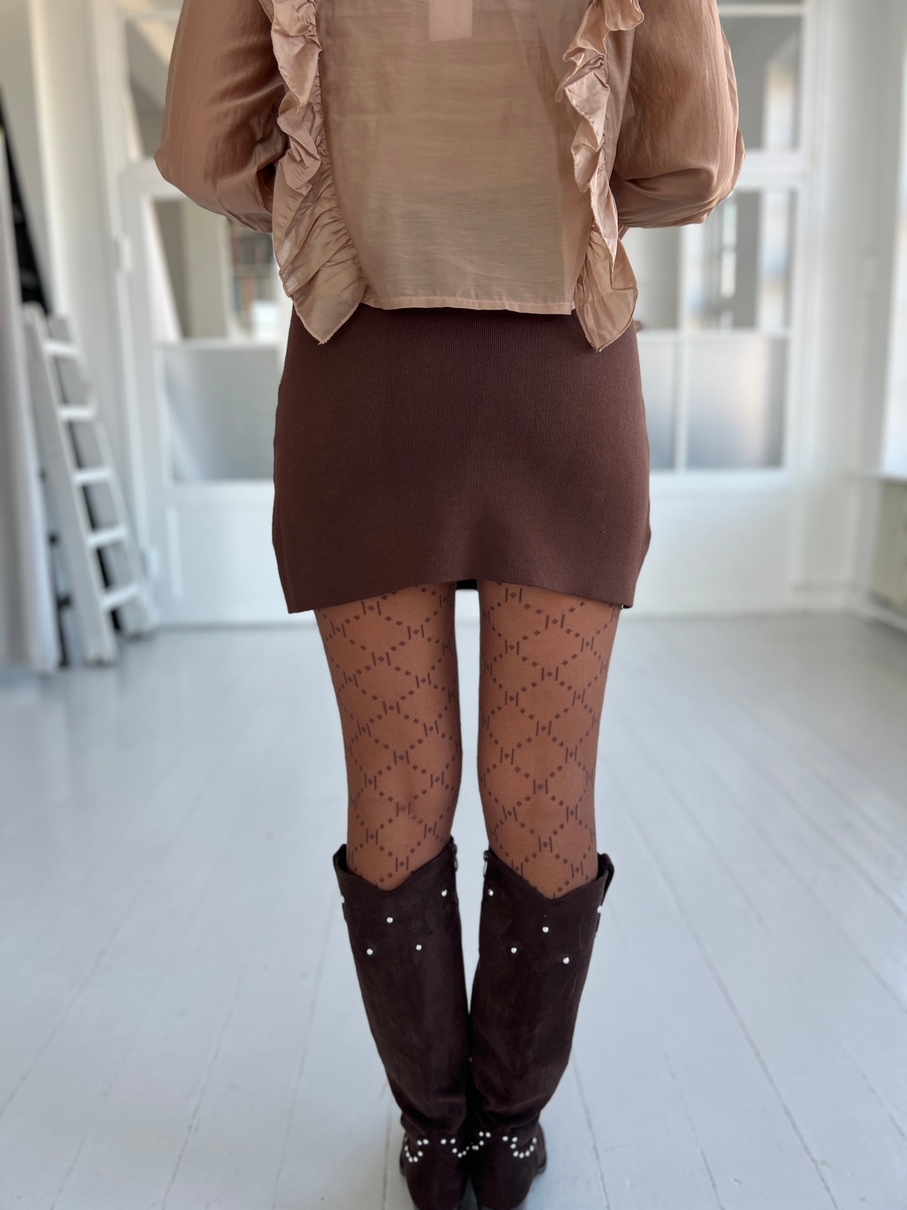 By Elsa dark brown skirt
