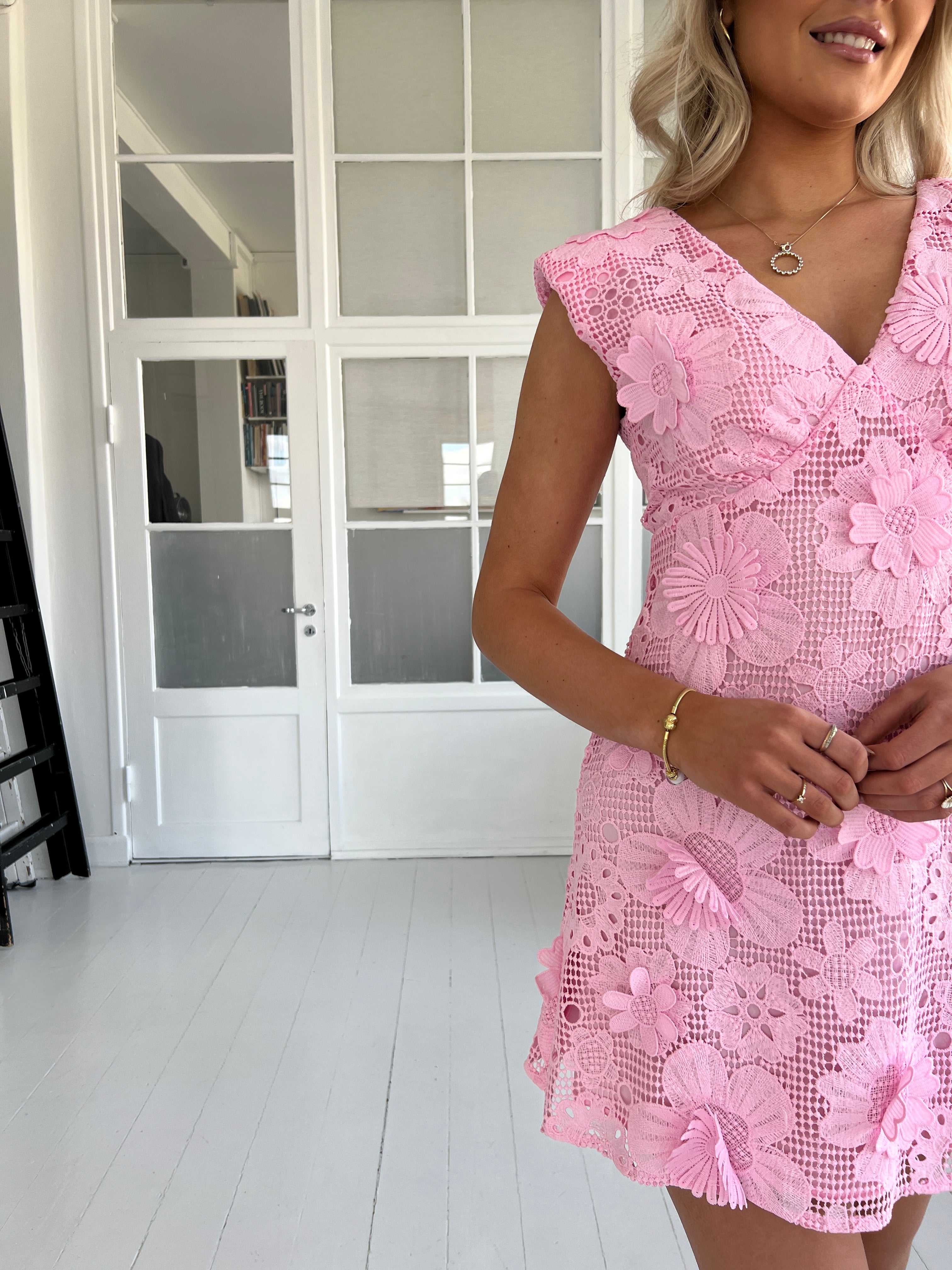Elli White pink lace dress