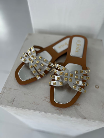 Joia silver sudded sandal (175)-sko-Åberg CPH-Åberg Copenhagen DK