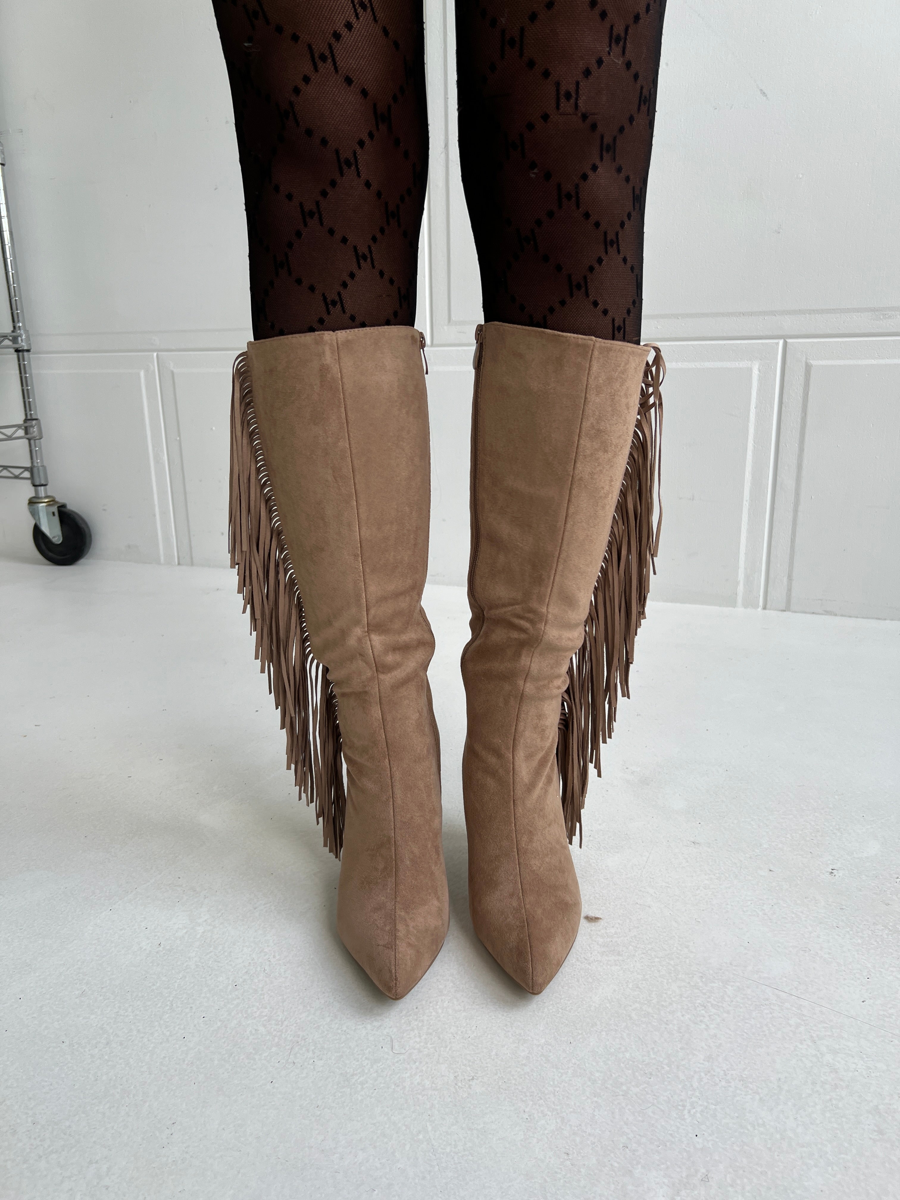 Erynn Beige fringe boot