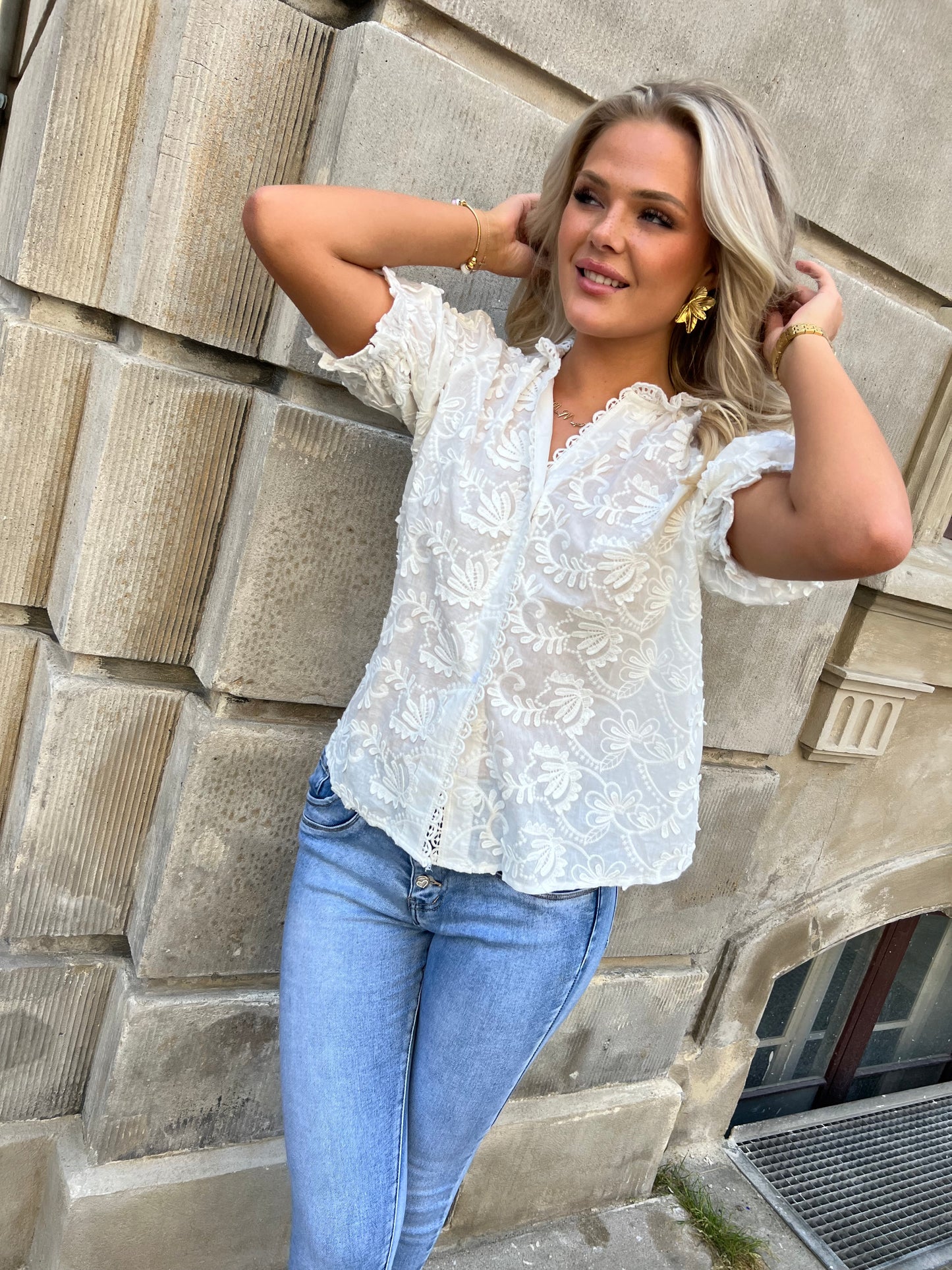 Kilky white bohemian shirt (548)