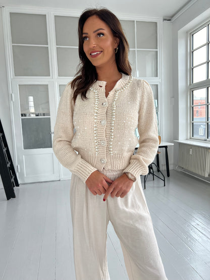 Golden Days beige rhinestone cardigan (0025)