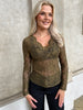Fleur khaki lace top