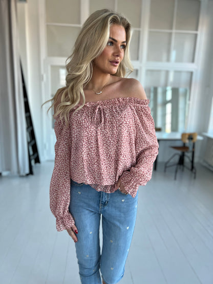 Latino rosa flower blouse (9039)