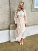 Flam beige satin dress